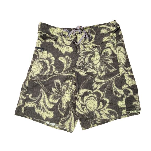 Patagonia Wavefarer Board Shorts Mens Size 32 Floral Pocket Drawstring Nylon - Picture 1 of 4